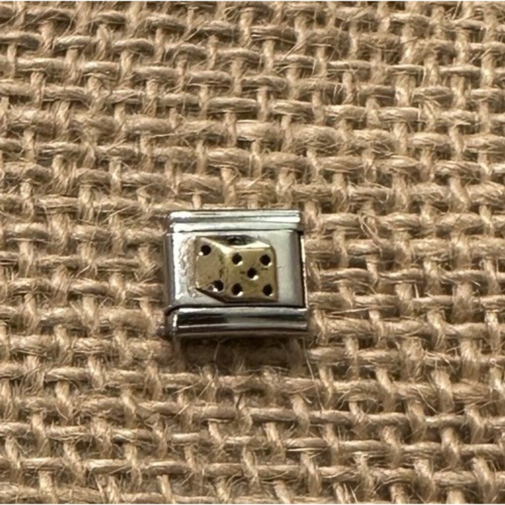 Zoppini Charm Bracelet Gold Dice Die Gambling Game Vegas Craps